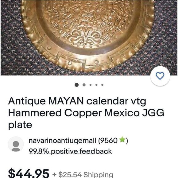 Vintage large brass decorative plate - Picture 7 of 9